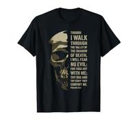 Psalms 23:4 Though I Walk Through The Valley Christian Verse T-Shirt Graphique avec Valeur