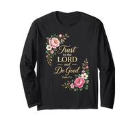 Psalms 37:3 Trust in The Lord & Do Good - Christian Women's Manche Longue