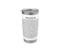 Psalms 91 Full KJV Bible Verse Protection & Safety Blessing Gobelet isotherme en acier inoxydable double paroi