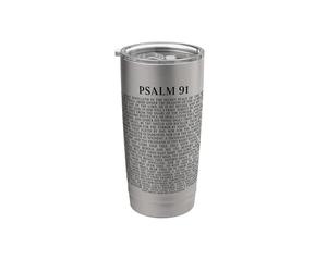 Psalms 91 Full KJV Bible Verse Protection & Safety Blessing Gobelet isotherme en acier inoxydable double paroi