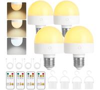 Psatfito Ampoule rechargeable avec minuterie et télécommande, ampoules à piles à intensité variable avec base magnétique