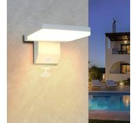 Psatfito G Applique Murale Extérieure 24w Avec Détecteur de Mouvement, Éclairage Mural Extérieur 2250 Lm 3000k, Éclairage Mural Moderne Étanche Ip66 pour Maison, Porche, Garage, Lot de 1, Blanc