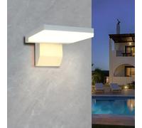 Psatfito G Applique Murale Extérieure 24w, Éclairage Mural Extérieur 2250 Lm 3000k, Éclairage Mural Moderne Étanche Ip66 pour Maison, Porche, Garage, Lot de 1, Blanc