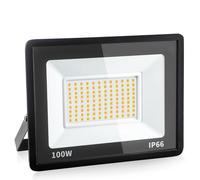 Psatfito G Projecteur LED 100w, 10800 Lm Projecteur LED Extérieur, Étanchéité Ip66 Lumière Blanche Chaude 3000k Éclairage de Sécurité Extérieur pour Entrepôt, Garage, Arrière-Cour, Lot de 1