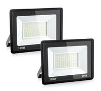 Psatfito G Projecteur LED 100w, 10800 Lm Projecteur LED Extérieur, Étanchéité Ip66 Lumière Blanche du jour 6000k Éclairage de Sécurité Extérieur pour Entrepôt, Garage, Arrière-Cour, 2 pièces