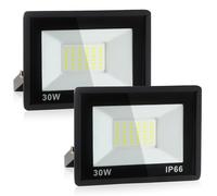 Psatfito G Projecteur LED 30w, 3240 Lm Projecteur LED Extérieur, Étanchéité Ip66 Lumière Blanche du jour 6000k Éclairage de Sécurité Extérieur pour Entrepôt, Garage, Arrière-Cour, Lot de 2