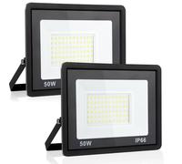 Psatfito G Projecteur LED 50w, 5400 Lm Projecteur LED Extérieur, Étanchéité Ip66 Lumière Blanche du jour 6000k, Éclairage de Sécurité Extérieur pour Entrepôt, Garage, Arrière-Cour, Lot de 2