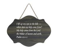 Psaum 121:1 2 I Lift Up My Eyes to The Hills - Where Does My Help Come from Panneau de bienvenue en bois rustique pour porte d'entrée de porche Décoration murale Panneau en bois pour maison de café