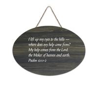 Psaum 121:1 2 I Lift Up My Eyes to The Hills - Where Does My Help Come from Plaque murale en bois rustique Décoration murale Cadeau 15,2 x 25,4 cm