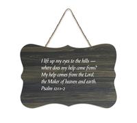 Psaum 121:1 2 I Lift Up My Eyes to The Hills - Where Does My Help Come from Plaque murale en bois rustique Décoration murale Cadeau 15,2 x 25,4 cm