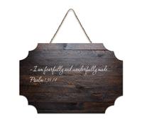 Psaum 139:14 I Am Fearfully And Wonderfully Made Panneau de bienvenue en bois rustique pour porte d'entrée, porche, décoration murale, style shabby chic, panneau en bois pour école, salle de classe