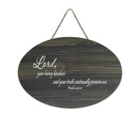 Psaum 40:11 Lord Your Loving Kindness And Your Truth Continually Preserve Me Plaque murale en bois rustique Décoration murale Cadeau 15,2 x 25,4 cm