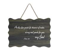 Psaum 42:1 As The Deer Pants for Streams of Water So My Soul Pants for You My God Plaque murale en bois rustique Décoration murale 15,2 x 25,4 cm
