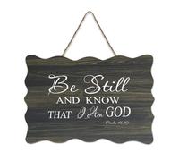 Psaum 46:10 Be still And Know That I Am God Plaque murale imprimée en bois rustique avec citations positives Poster moderne Décoration d'intérieur Cadeau 15,2 x 25,4 cm