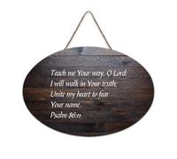 Psaum 86:11 Teach Me Your Way O Lord I Will Walk in Your Truth Unite My Heart to Fear Your Name Panneau en bois rustique Décoration murale Décoration d'intérieur 15,2 x 25,4 cm