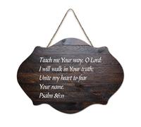 Psaum 86:11 Teach Me Your Way O Lord I Will Walk in Your Truth Unite My Heart to Fear Your Name Panneau en bois rustique Décoration murale Décoration d'intérieur 15,2 x 25,4 cm