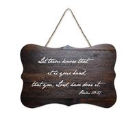 Psaume 109:27 Décoration murale en bois avec inscription « Let Them Know That It Is Your Hand That You Lord Have Done It » - Décoration murale rustique en bois - 15,2 x 25,4 cm