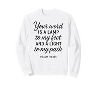 Psaume 119:105 Pied de Lampe Chemin Lumineux Écriture Verset Bible Dieu Sweatshirt