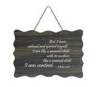 Psaume 131:2 Décoration murale en bois avec inscription « But I Have Calmed And Quieted Myself I Am Like A Weaned Child with It's Mothe » - Décoration murale rustique à suspendre pour porte d'entrée