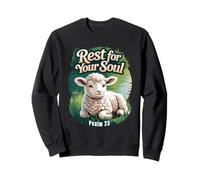 Psaume 23 Agneau couché près de l'eau Plate Sweatshirt