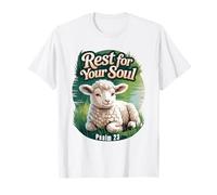 Psaume 23 Agneau couché près de l'eau Plate T-Shirt