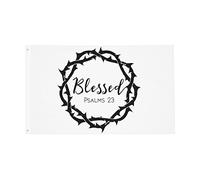 Psaume 23 Béni, Vendredi Saint, Christianisme Bannière Décoratif Garden Flag Résistant Aux Intempéries Drapeau De Jardin Pour Vacances Célébrations Porche 90X150Cm