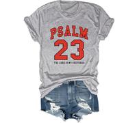 Psaume 23 Chemise « The Lord is My Shepherd » T-shirt chrétien pour homme et femme, gris, XL