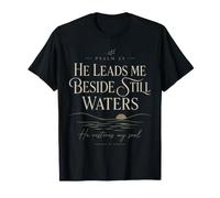 Psaume 23 He Leads Me Beside Still Waters Écriture T-Shirt
