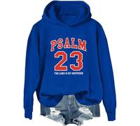 Psaume 23 Sweat à capuche « The Lord Is My Shepherd » pour femme et homme, Klein Blue, 3XL