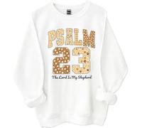 Psaume 23 Sweatshirt The Lord Is My Shepherd Shirt Verse Bible Thanksgiving Christian Tops, blanc, S