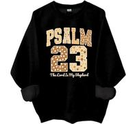 Psaume 23 Sweatshirt The Lord Is My Shepherd Shirt Verse Bible Thanksgiving Christian Tops, Noir , XL