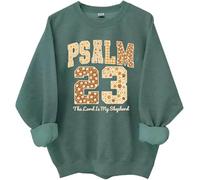 Psaume 23 Sweatshirt The Lord Is My Shepherd Shirt Verse Bible Thanksgiving Christian Tops, Vert, XL