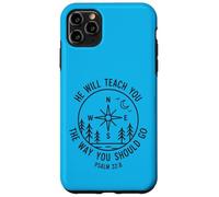 Psaume 32:8 He Will Teach You Compass Outdoors Coque pour iPhone 11 Pro Max