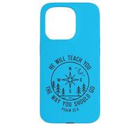 Psaume 32:8 He Will Teach You Compass Outdoors Coque pour iPhone 15 Pro