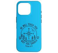 Psaume 32:8 He Will Teach You Compass Outdoors Coque pour iPhone 16 Pro
