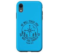 Psaume 32:8 He Will Teach You Compass Outdoors Coque pour iPhone XR