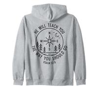 Psaume 32:8 He Will Teach You Compass Outdoors Sweat à Capuche