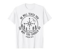 Psaume 32:8 He Will Teach You Compass Outdoors T-Shirt