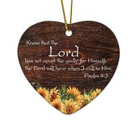 Psaume 4:3 Know That The Lord Has Set Apart The Godly for Himself The Lord Will Hear When I Call to Ceramic Heart Ornament for Christmas Tree Decoration Citations Christmas Memorial New Year Keepsake