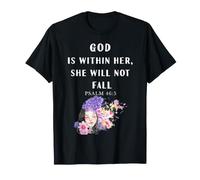 Psaume 46:5 God is Within Her She Will Not Fall Bible Lover T-Shirt