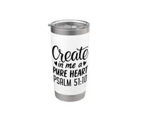 Psaume 51:10 Create In Me A Pure Heart Christian Gobelet isotherme en acier inoxydable double paroi