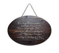 Psaume 62:11 12 One Thing God Has Spoken, Two Things I Have Heard Power Belongs to You, God, And with Wood Sign 6 x 10 Bible Wall Art Plaques en bois pour porte d'entrée, salon, cuisine