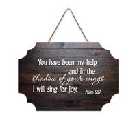 Psaume 63:7 Décoration murale en bois avec inscription « You Have Been My Help And in The Shadow of Your Wings I Will Sing for Joy » - Décoration murale rustique en bois - 15,2 x 25,4 cm