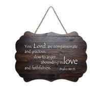 Psaume 86:15 Décoration murale en bois avec inscription You Lord Are Compassionate And Gracious Slow to Anger Abounding in Love An Hanging Wood Signs Rustic Wood Art Signs Poster Office New Home Decor