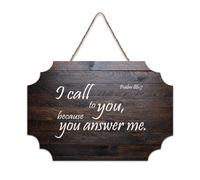 Psaume 86:7 - Décoration murale en bois rustique - Inscription « I Call to You Because You Answer Me » - Décoration d'intérieur moderne - 15,2 x 25,4 cm