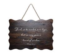 Psaume 90:12 Teach Us to Number Our Days, That We May Gain A Heart of Wisdom2 Panneau en bois 15,2 x 25,4 cm Décoration murale en bois pour porte d'entrée, salon, cuisine