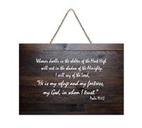 Psaume 91:1 2 Whoever Dwells in The Shelter of The Most High Rest Shadow of The Almighty Citation rustique en bois Décoration murale pour salon, chambre à coucher, porte, fenêtre, maison 15,2 x 25,4