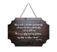 Psaume 91:1 2 Whoever Dwells in The Shelter of The Most High Rest Shadow of The Almighty Citation rustique en bois Décoration murale pour salon, chambre à coucher, porte, fenêtre, maison 15,2 x 25,4