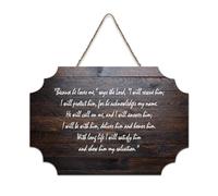 Psaume 91:14 16 Because He Loves Me, I Will Rescue Him; Protect Acknowledges My Name, Call Answer Him Panneau de bienvenue en bois rustique pour porte de porche, salle de classe, club de café, panneau