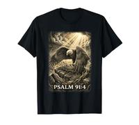 Psaume 91:4 Eagle Protection Gravé Art Chrétien T-Shirt